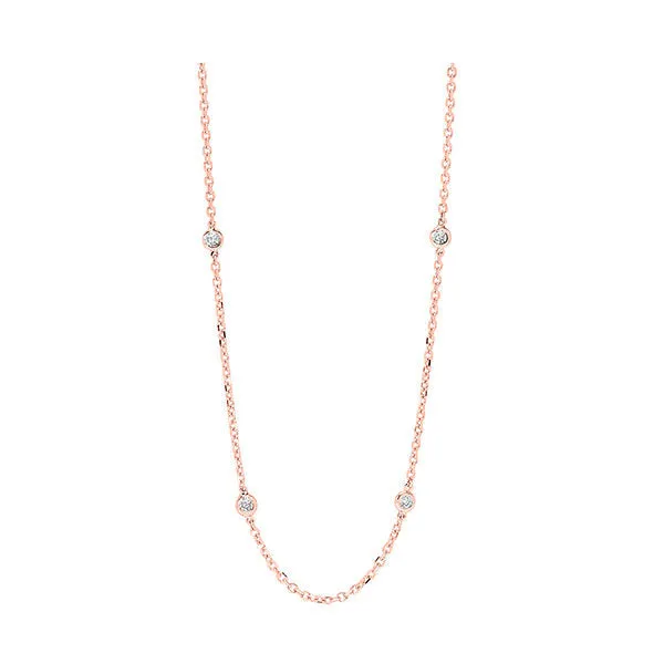 14KT Pink Gold & Diamond Stunning Neckwear Necklace  - 1/2 ctw