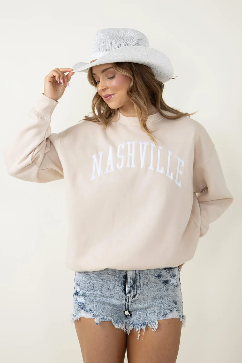 1897 Active Nashville Sweatshirt for Women in Tan | GT083-NASHVILLE-CREAM