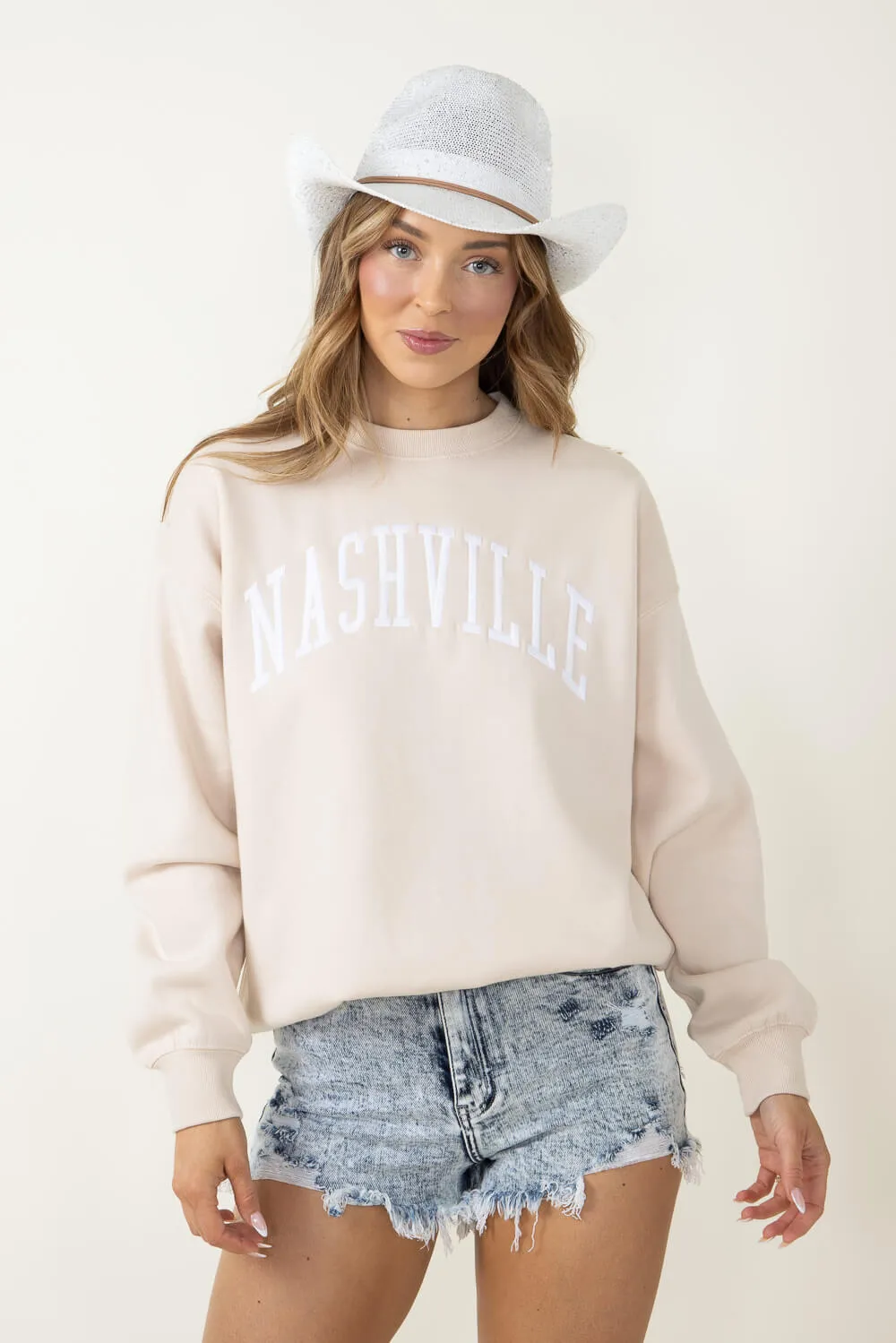 1897 Active Nashville Sweatshirt for Women in Tan | GT083-NASHVILLE-CREAM