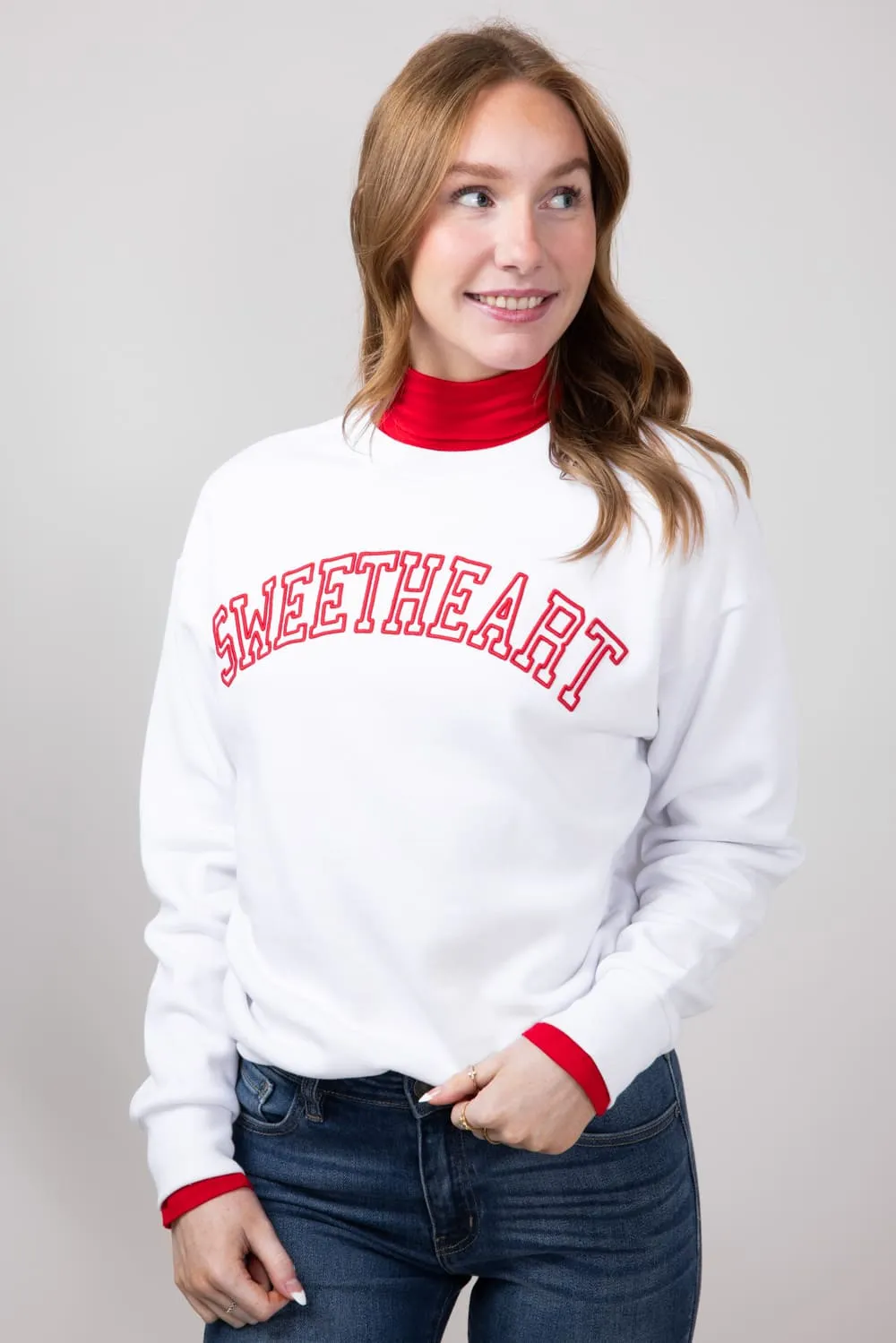 1897 Active Sweetheart Fleece Sweatshirt for Women in White | GT062-SWEETHEART-WHITE