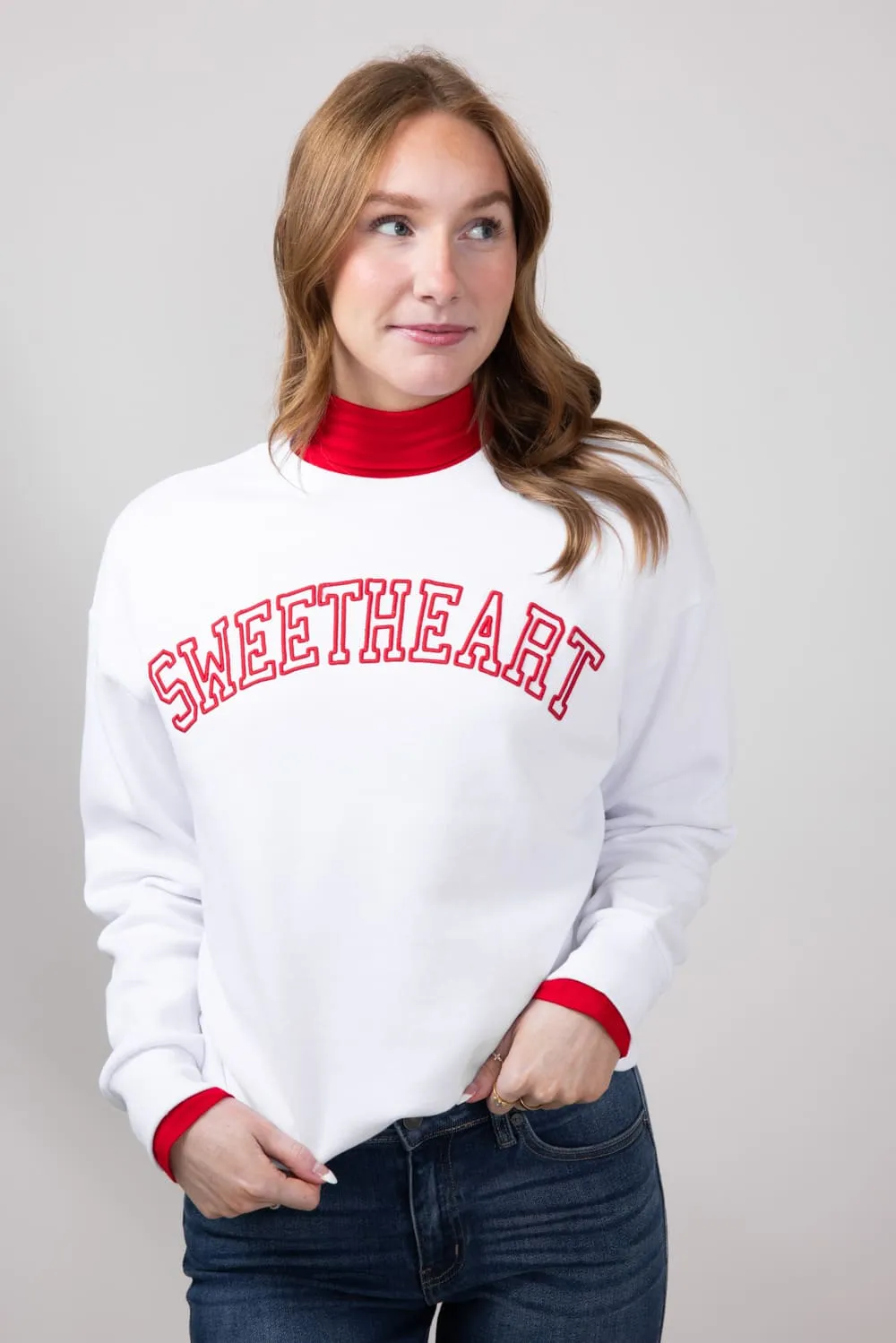 1897 Active Sweetheart Fleece Sweatshirt for Women in White | GT062-SWEETHEART-WHITE