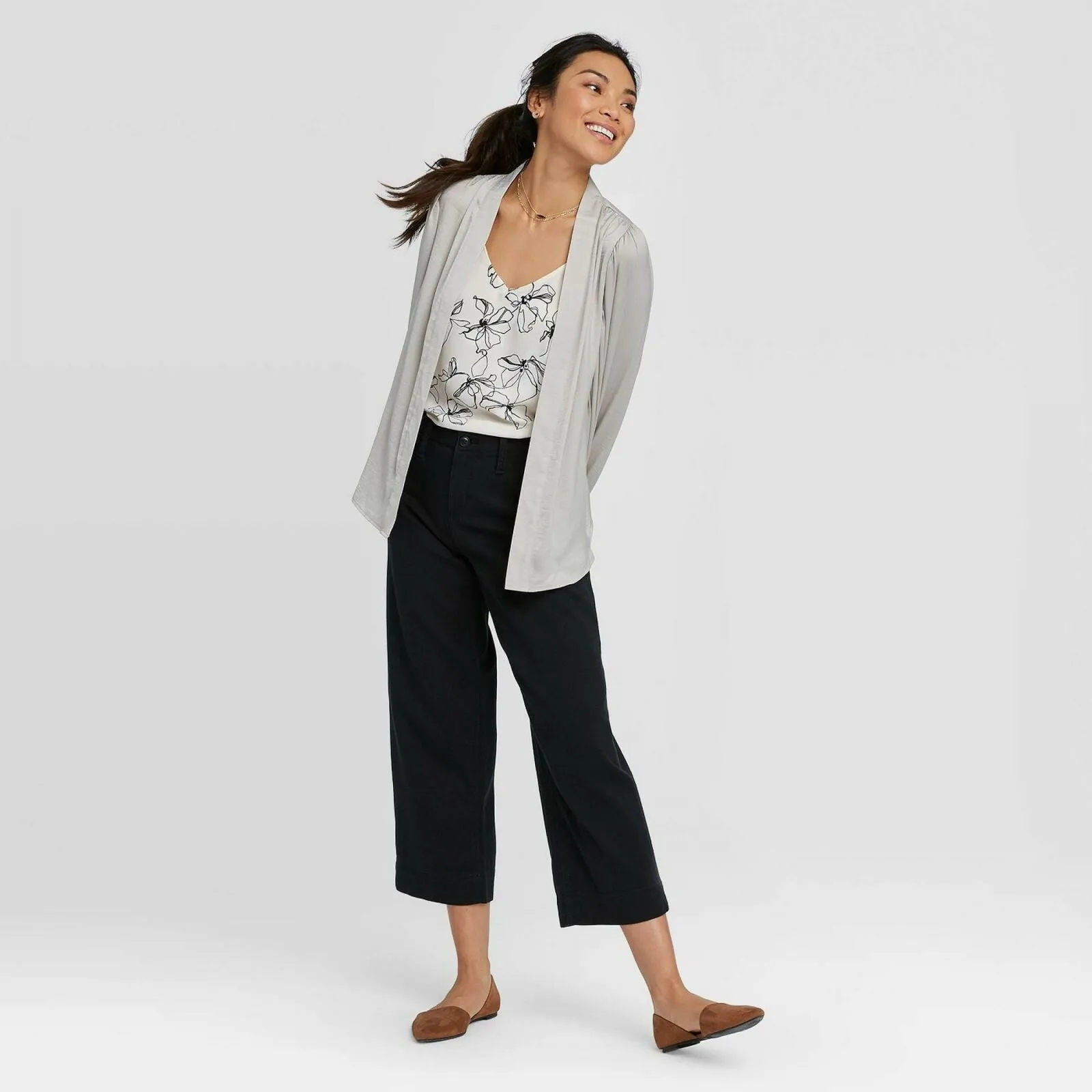 A New Day Women's High Rise Wide Leg Cropped Pants