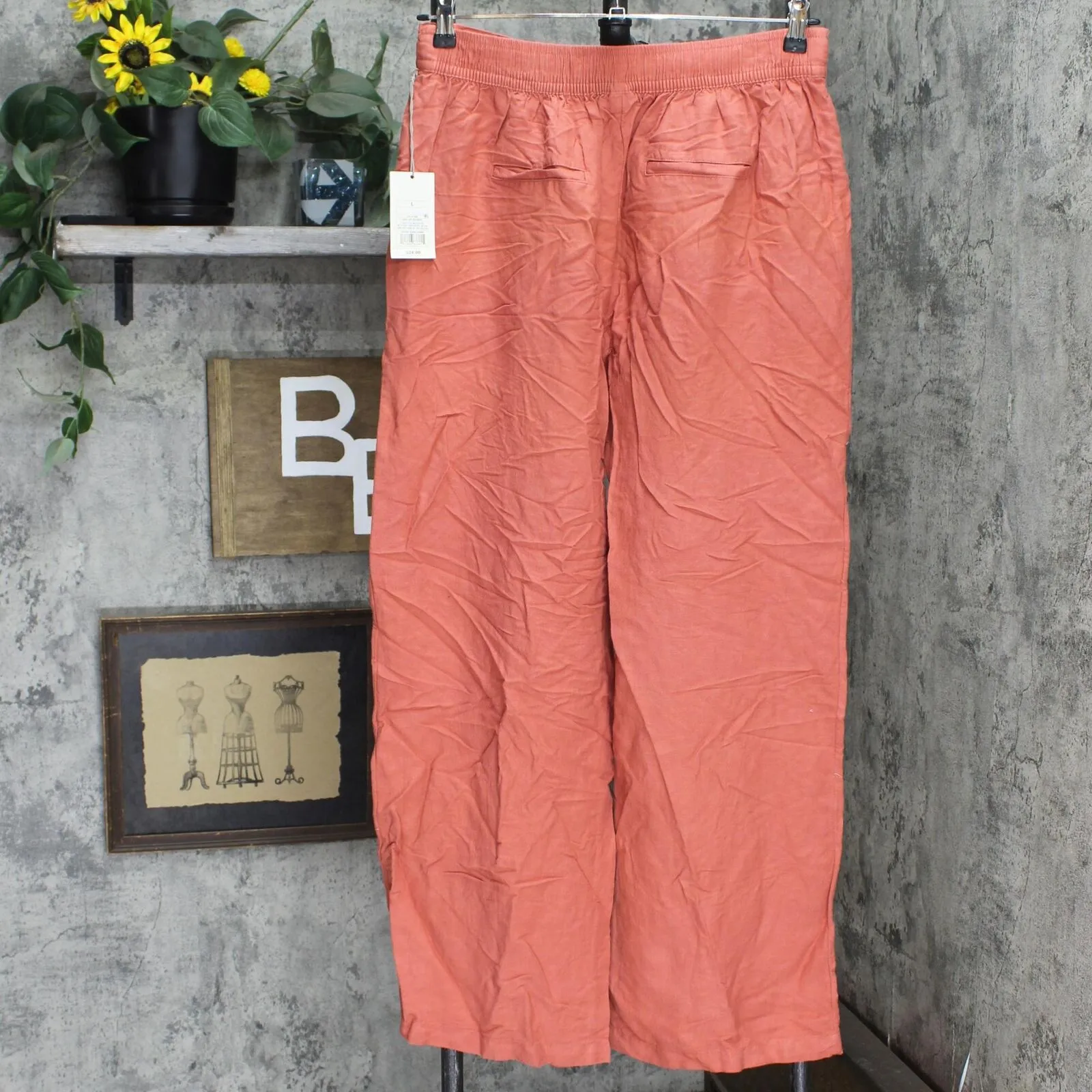 A New Day Women's Mid-Rise Wide Leg Pull-On Pants 566035 Red L