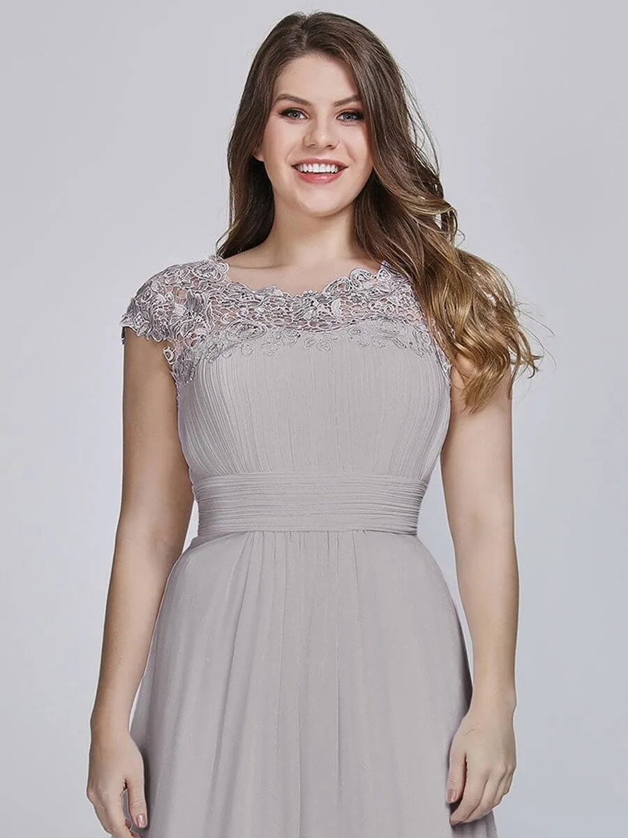 Allanah cap sleeve lace and chiffon bridesmaid dress in grey Express NZ wide