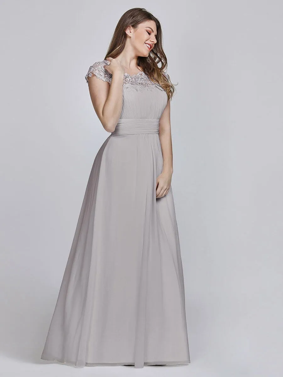 Allanah cap sleeve lace and chiffon bridesmaid dress in grey Express NZ wide