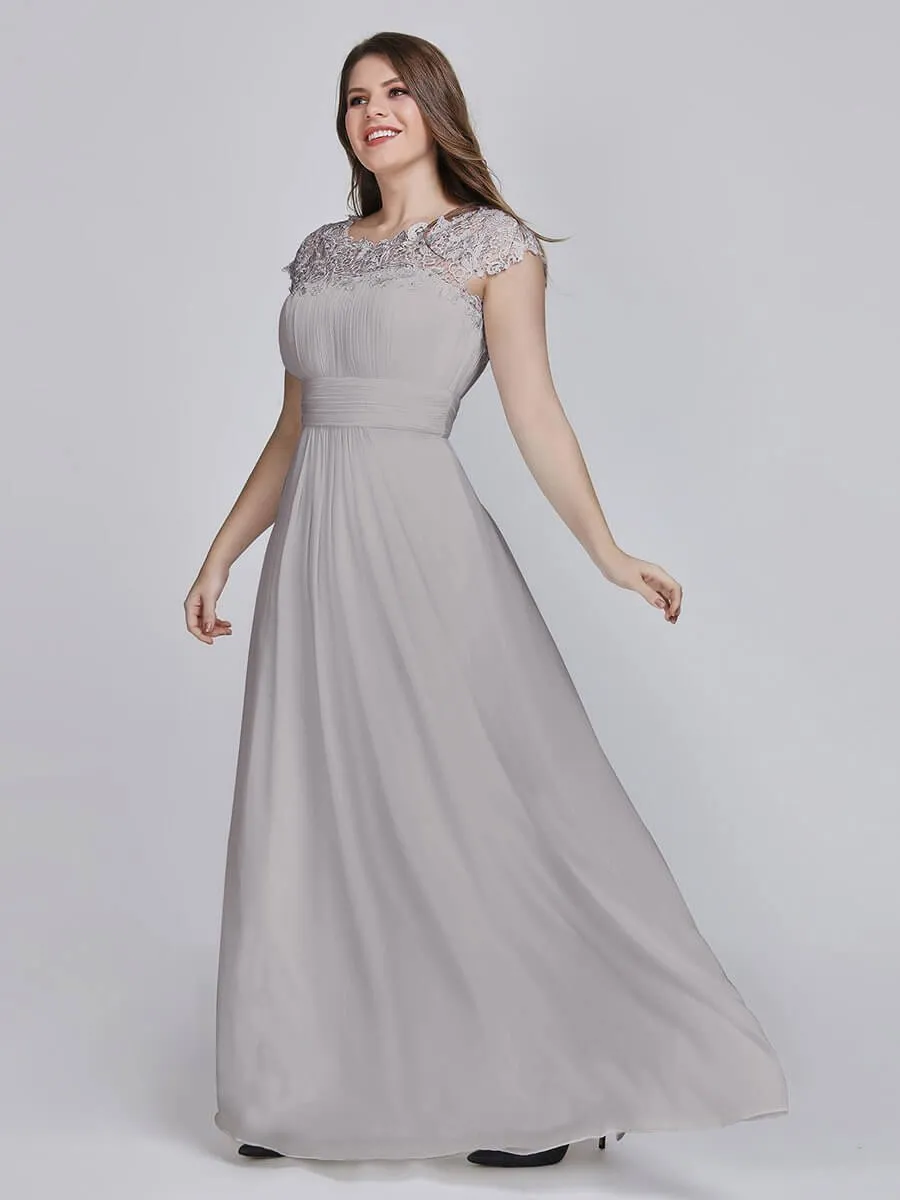 Allanah cap sleeve lace and chiffon bridesmaid dress in grey Express NZ wide
