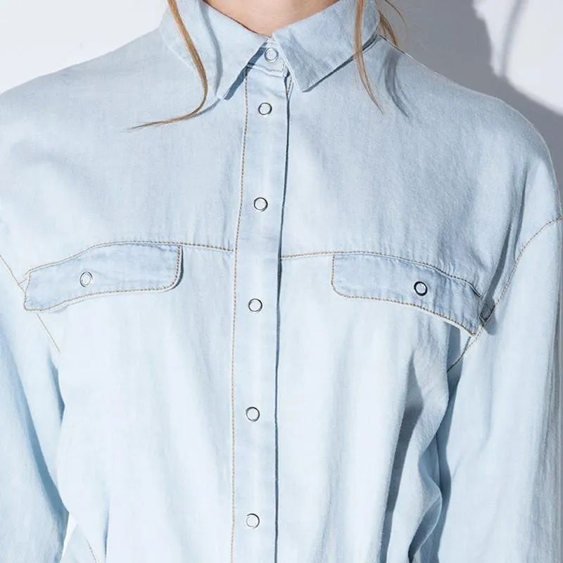 Angelica Light Blue Casual Denim Dress