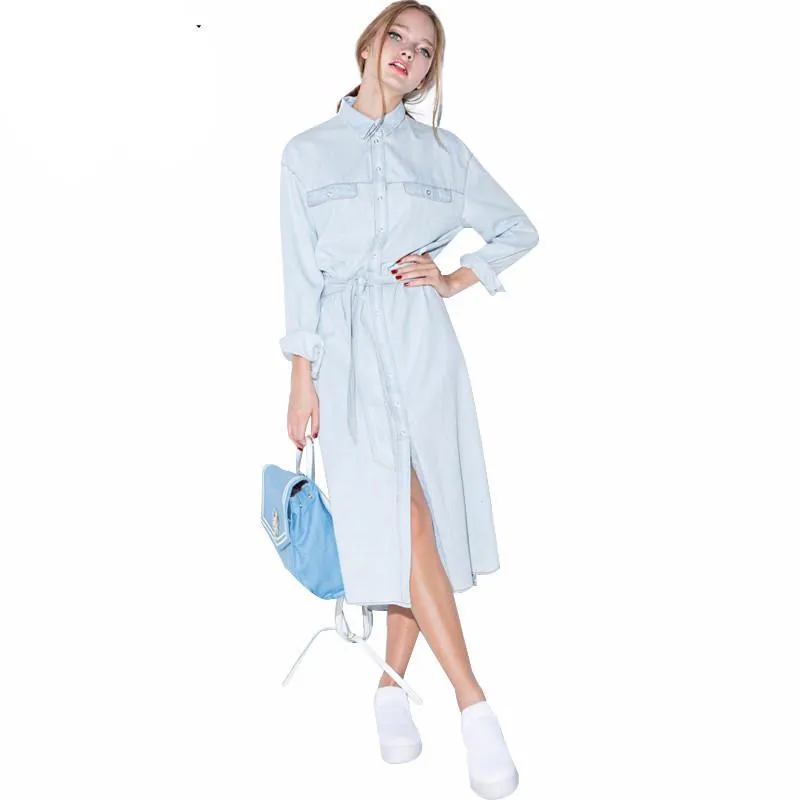 Angelica Light Blue Casual Denim Dress