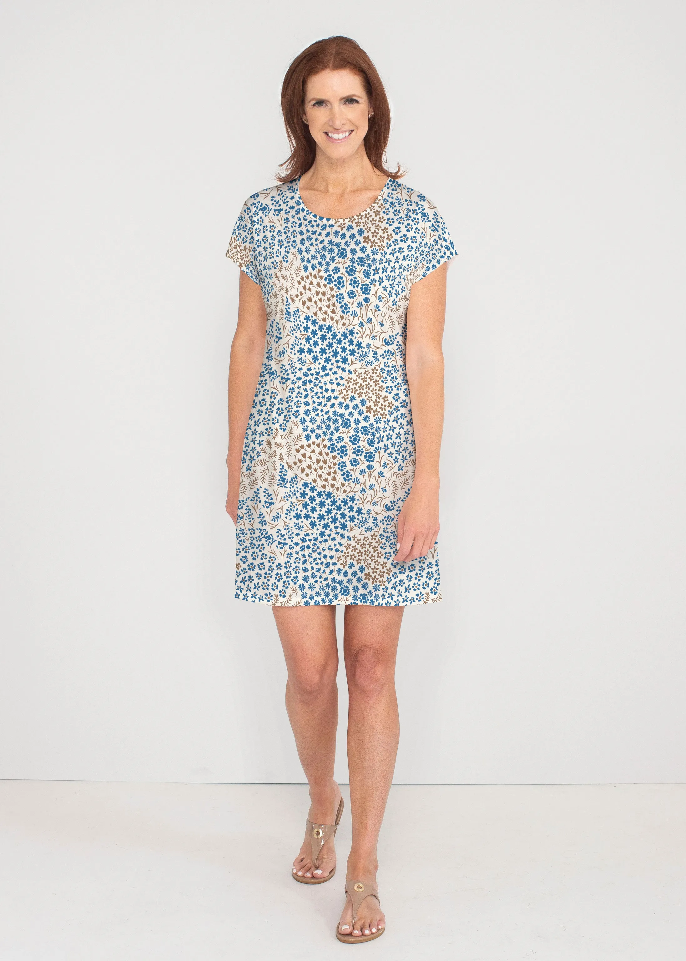 Annabelle Autumn (8058) ~ French Terry Short Sleeve Crew Dress