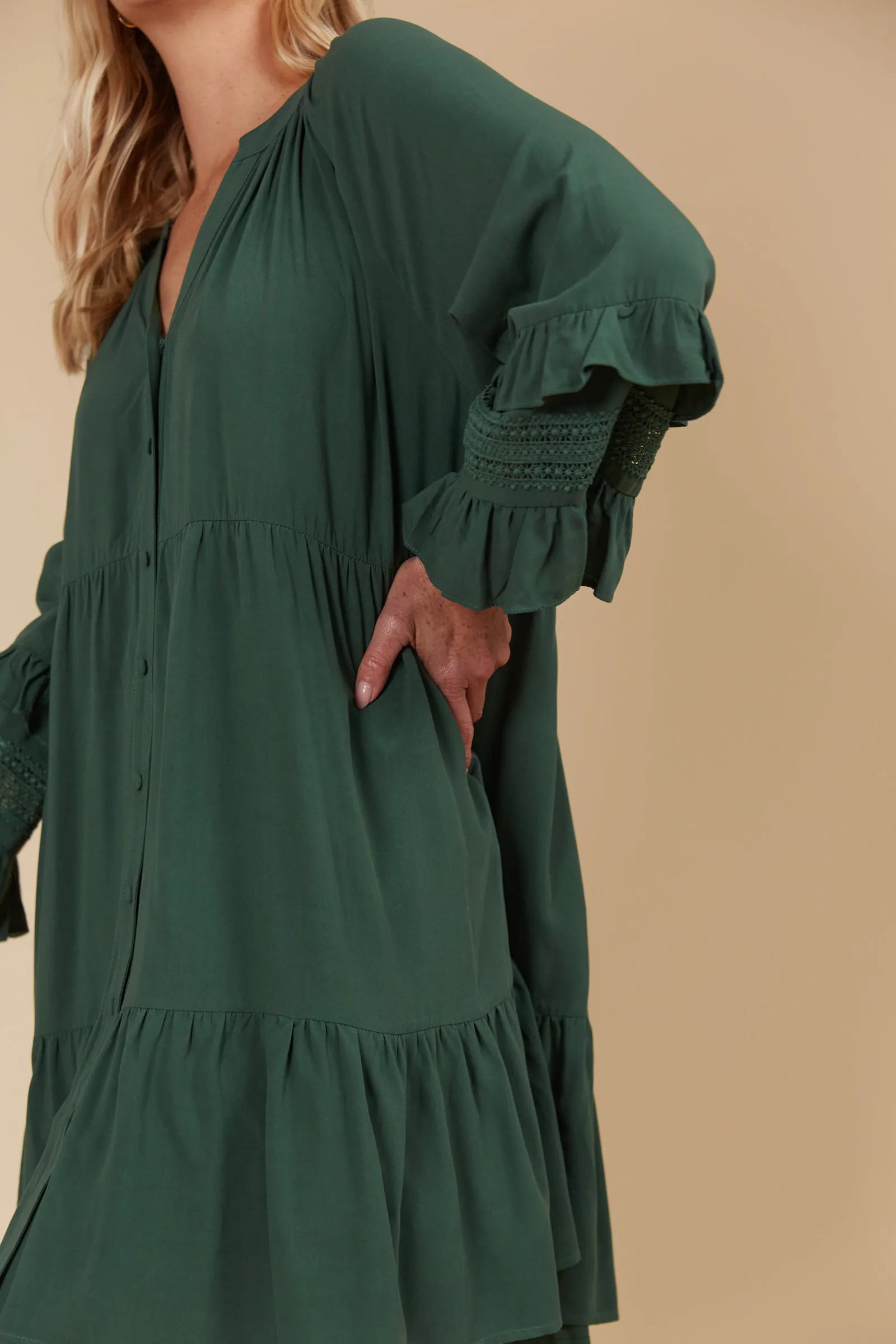APHRODITE RELAXED DRESS - PINE