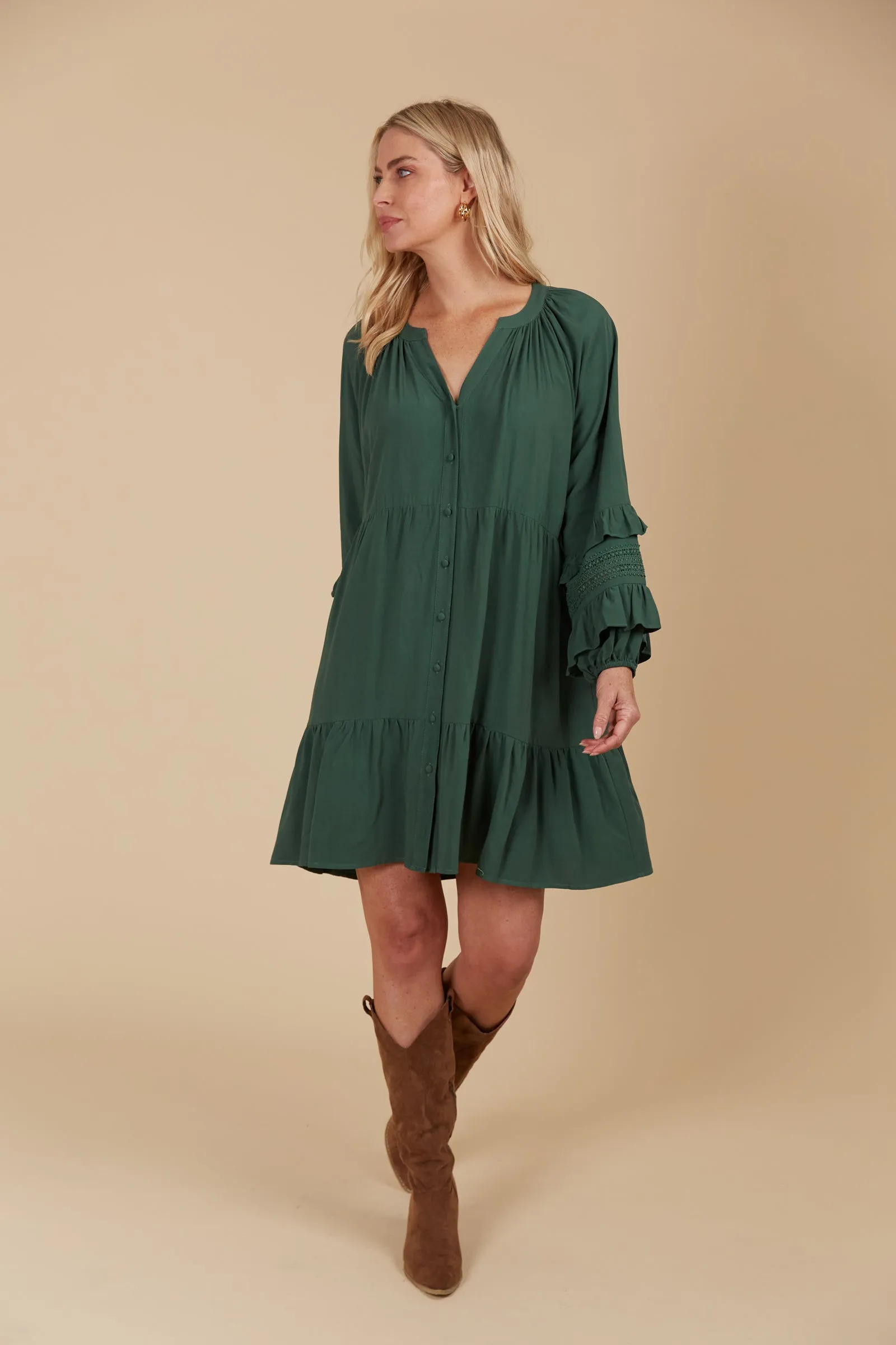 APHRODITE RELAXED DRESS - PINE