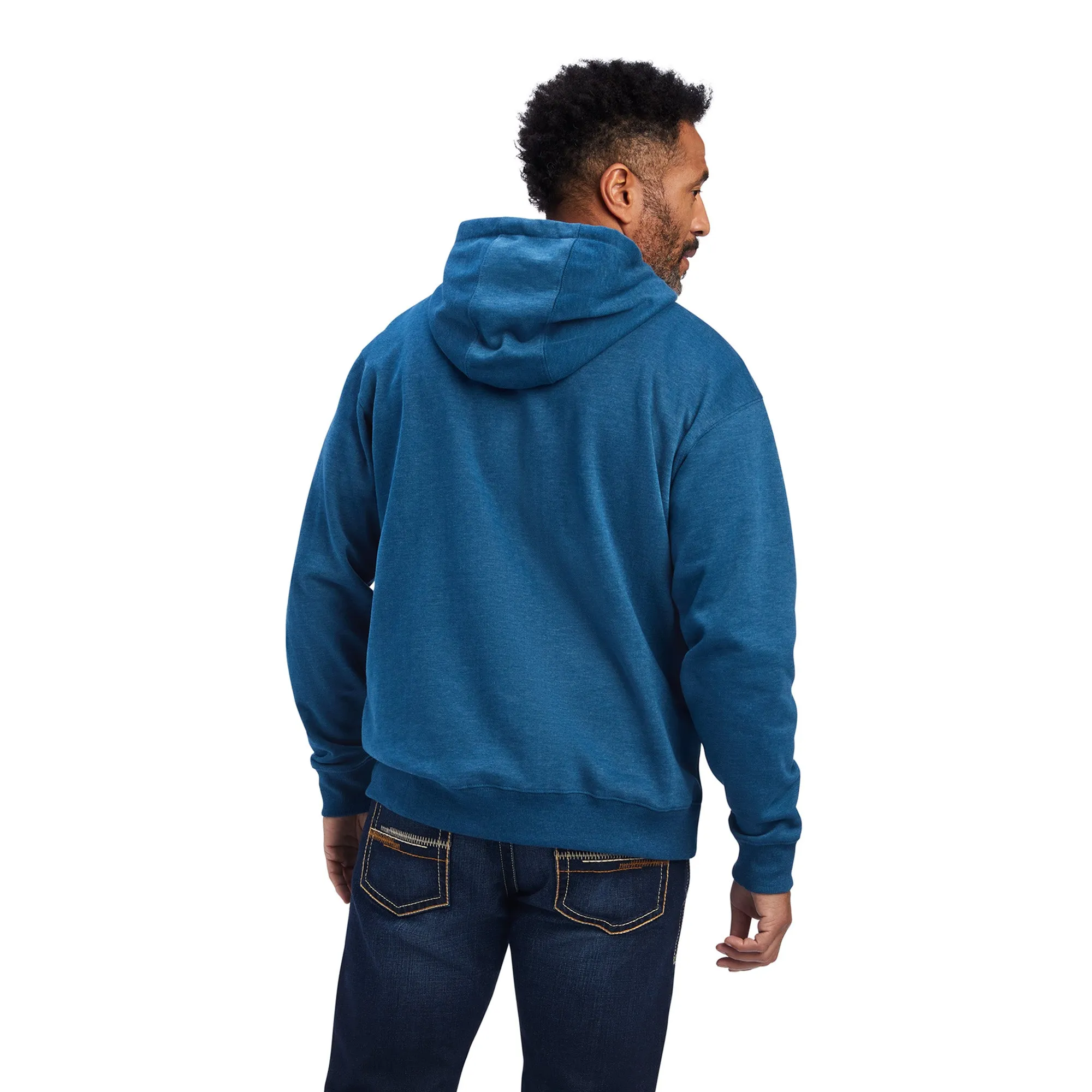 Ariat® Men's Logo Poseidon Heather Blue Hoodie 10041803