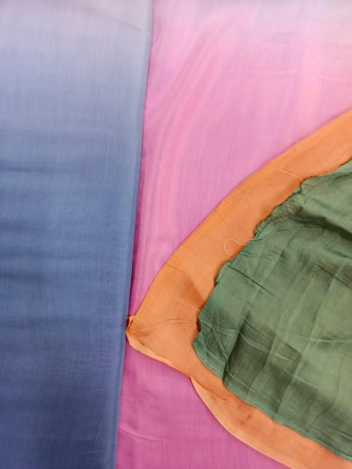 Artisanal Hand Dyed Soft Modal Muslin Mul Silk Ombre Shaded Fabric