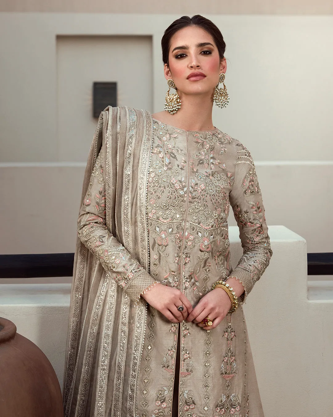 Ash Grey Kameez Salwar for Pakistani Wedding Dresses