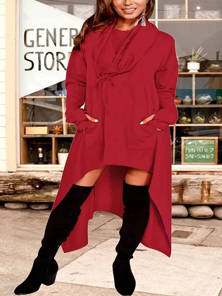 Asymmetric Long Sleeve Sweatshirts Tunic Top