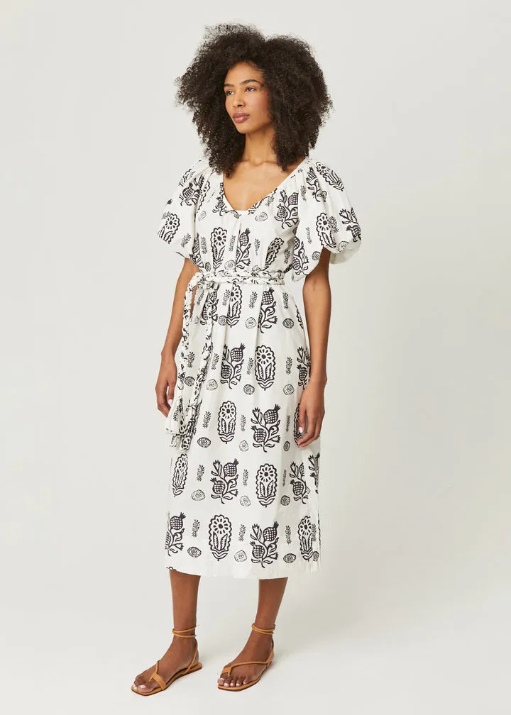Augustina Dress in Ivory Block