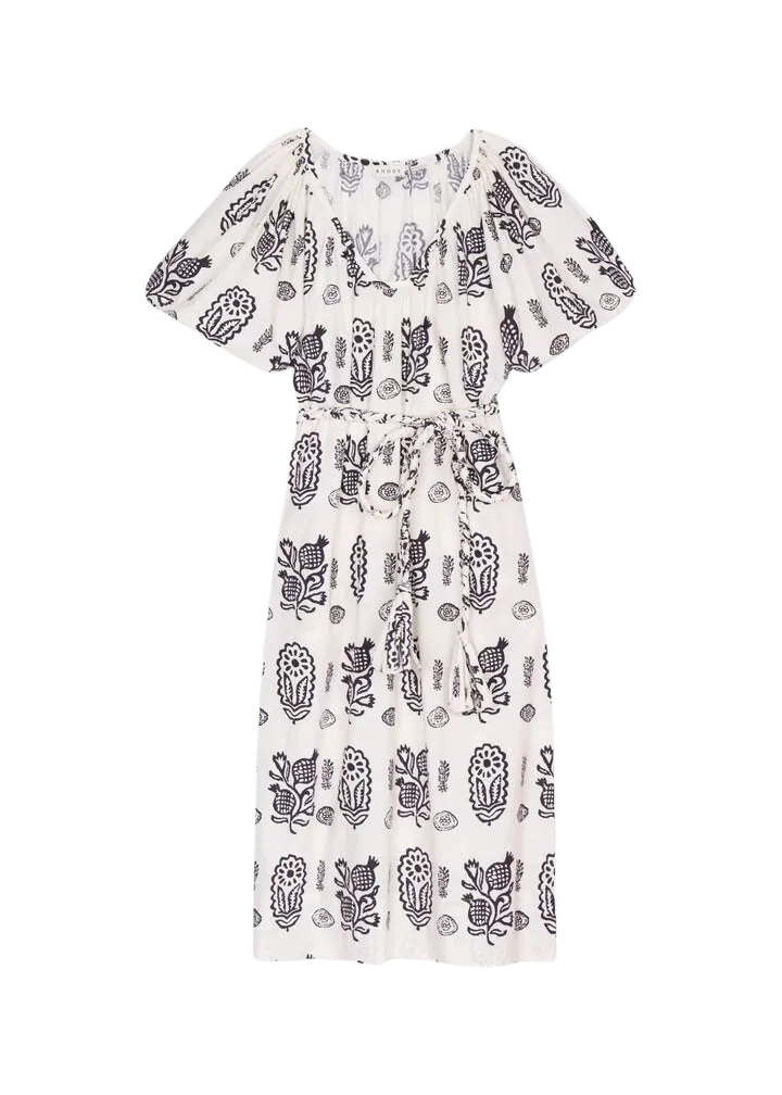 Augustina Dress in Ivory Block