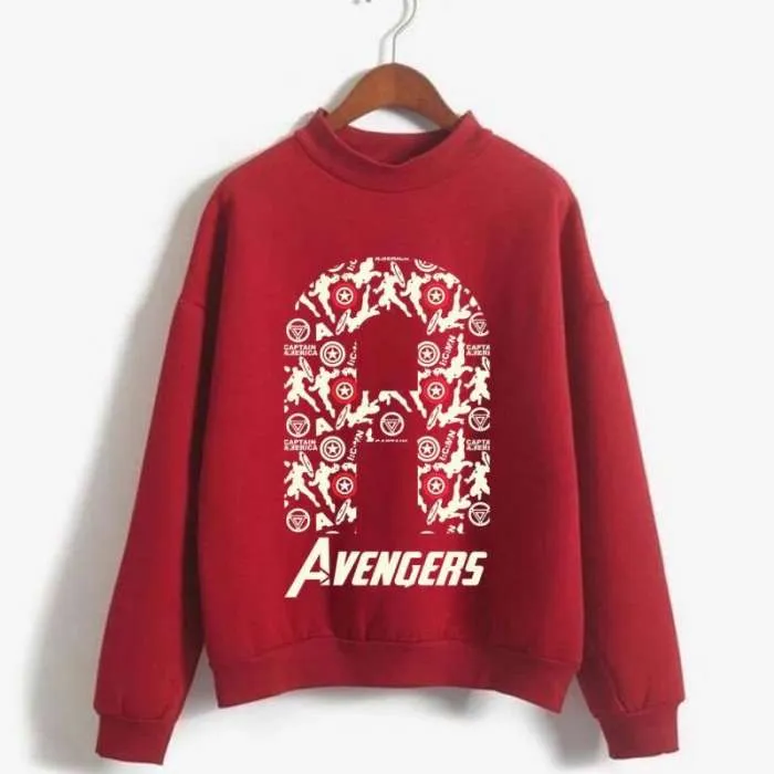 Avengers Printed Casual Cotton Full Sleeves Round Neck Winter Wear Export Quality SweatShirts Winter Wear Tshirt Top For Womens
