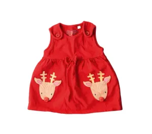 BABY GIRL SIZE 0/3 MONTHS - Soft Cotton Holiday Dress EUC B13