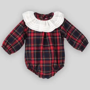 Baby Girls Red Tartan Romper - Calamaro 32418