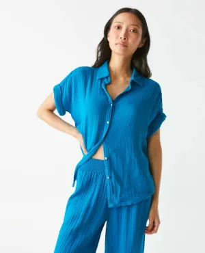 Bailey Gauze Short Sleeve Shirt Pacific