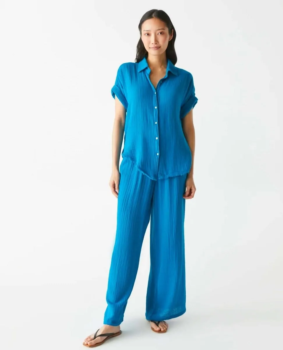 Bailey Gauze Short Sleeve Shirt Pacific