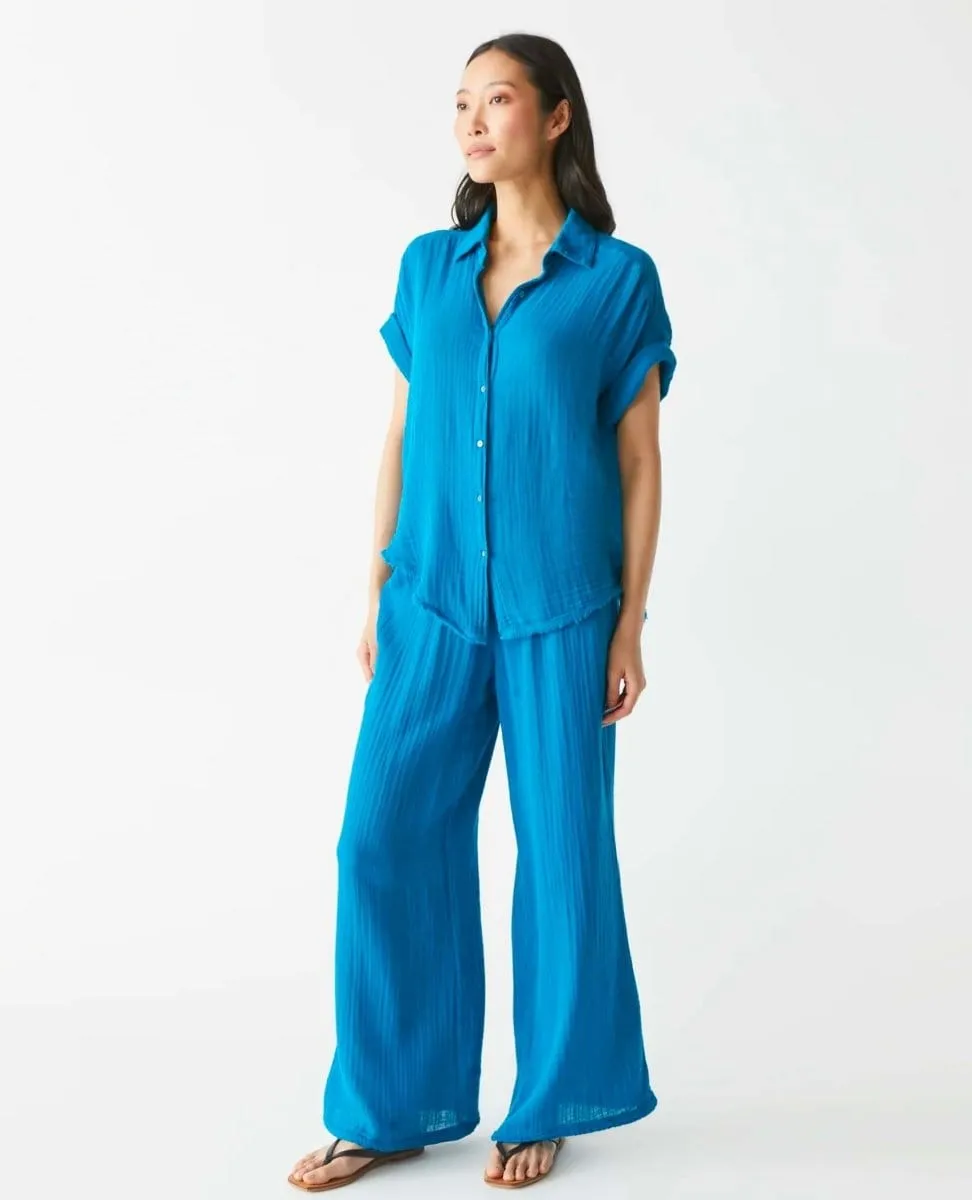Bailey Gauze Short Sleeve Shirt Pacific
