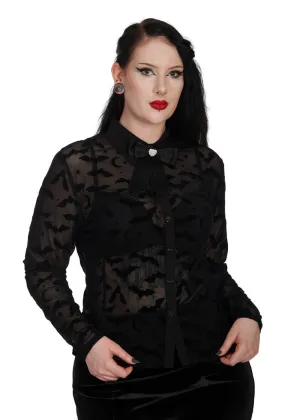Banned Alternative Strangers Paradise Bats Blouse Black
