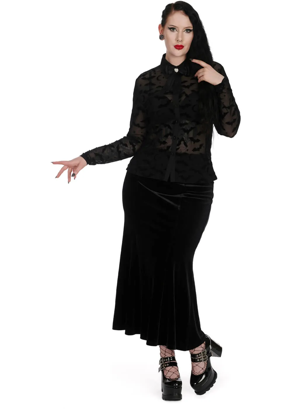 Banned Alternative Strangers Paradise Bats Blouse Black