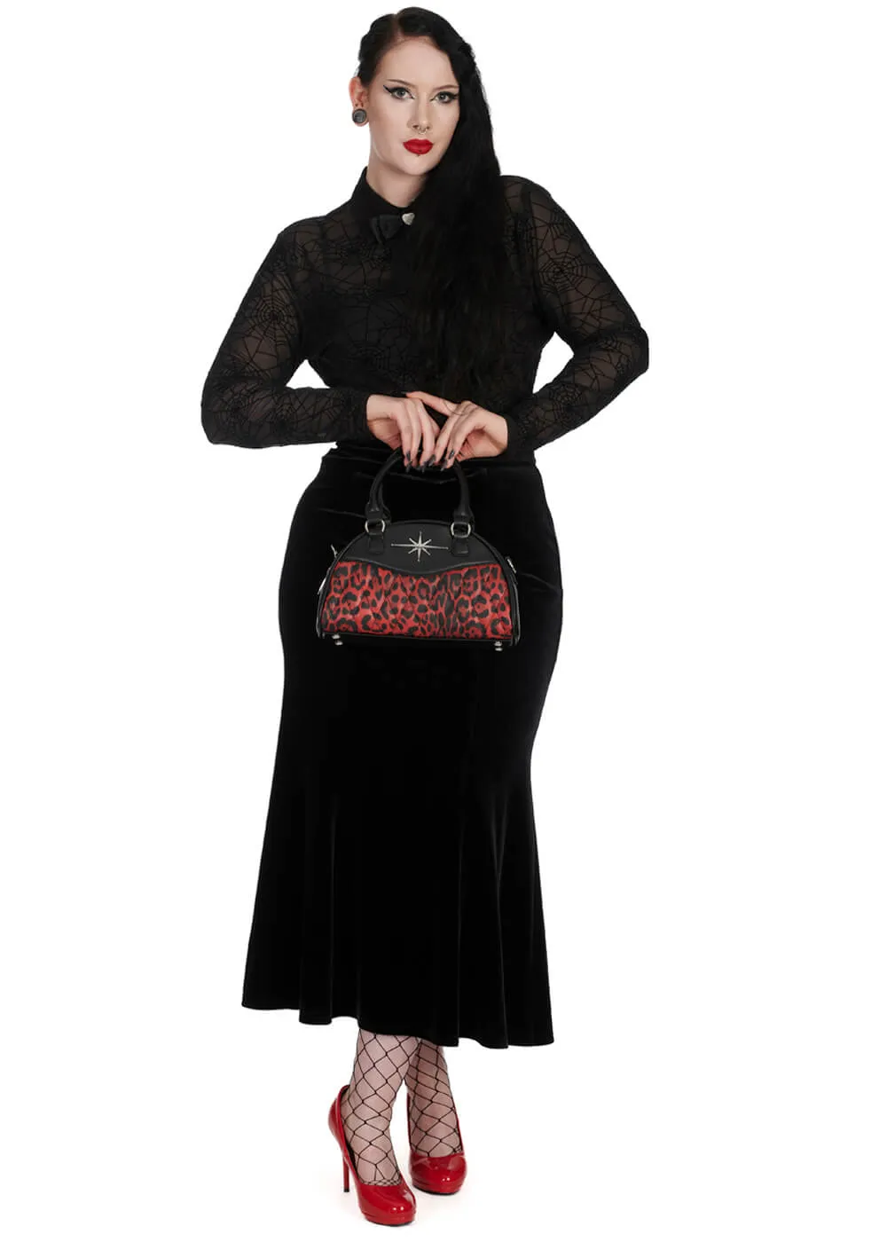 Banned Alternative Tangled In Paradise Spiderweb Blouse Black