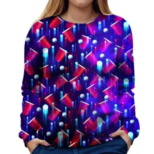 Beer Pong Red White And Blue Womens Sweatshirt