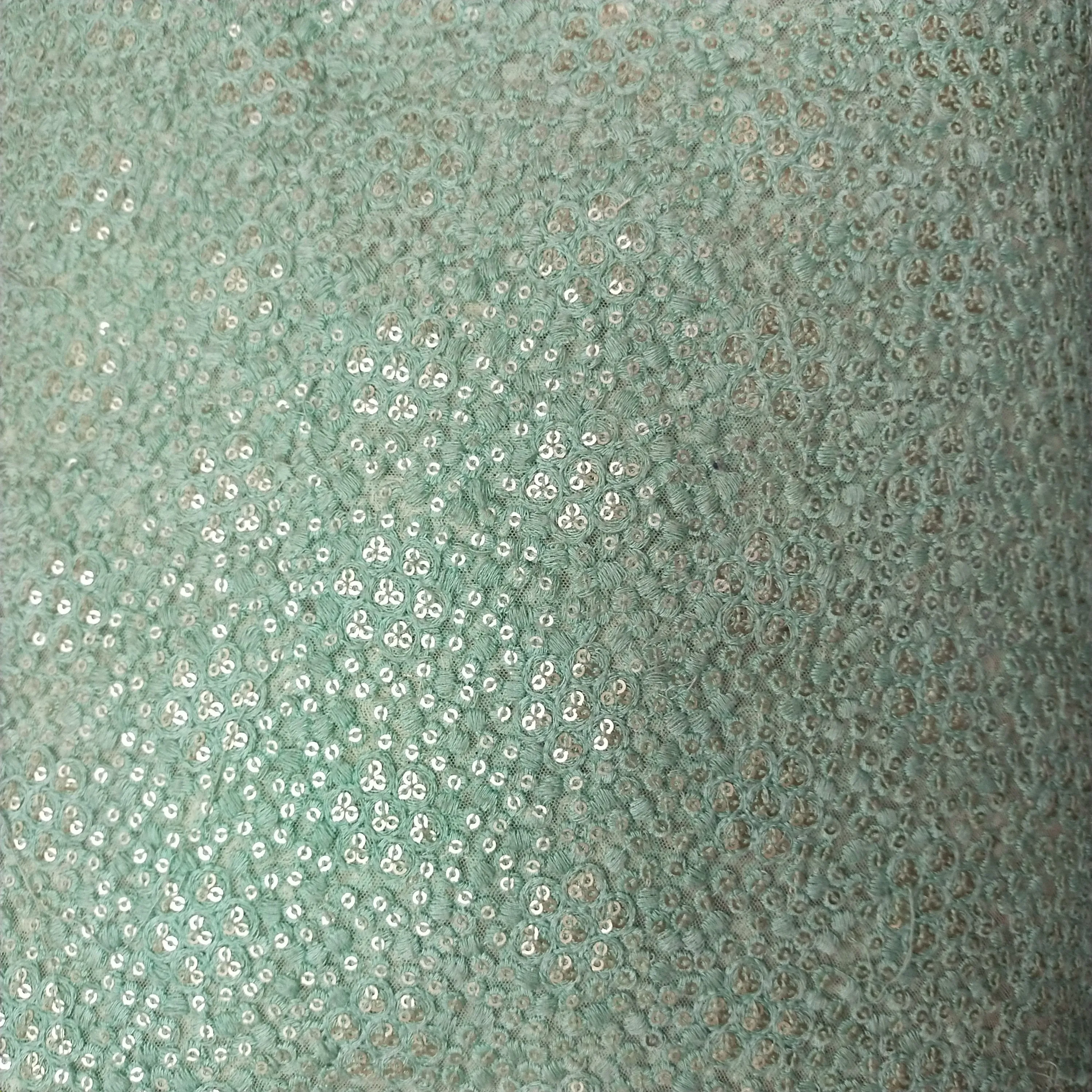 Beige Net Embroidery Fabric