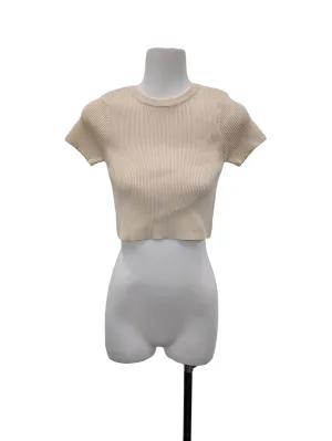 Beige Round Neck Top