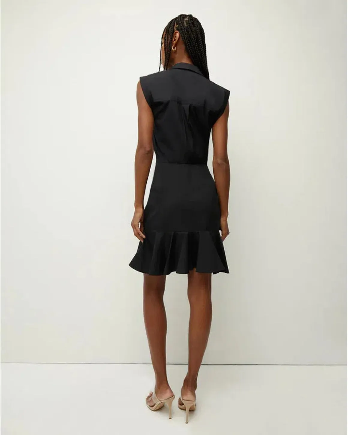 BELL BUTTON DOWN RUCHED SHIRTDRESS