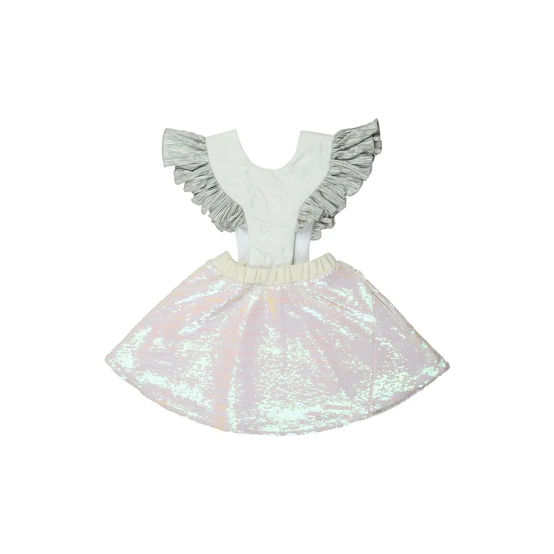 Bird Frill Girl Dress - Enchanting Comfort for Little Fashionistas