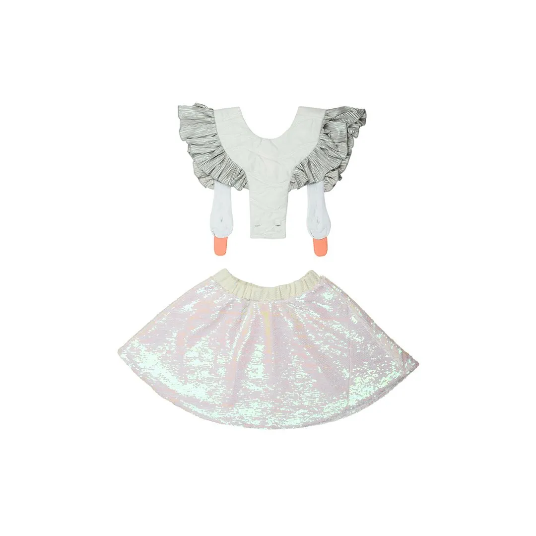 Bird Frill Girl Dress - Enchanting Comfort for Little Fashionistas