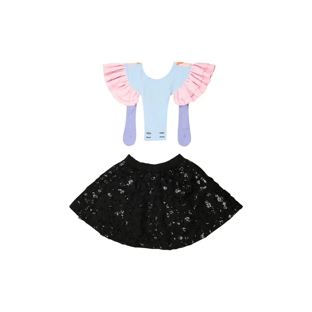 Bird Frill Girl Dress - Enchanting Comfort for Little Fashionistas