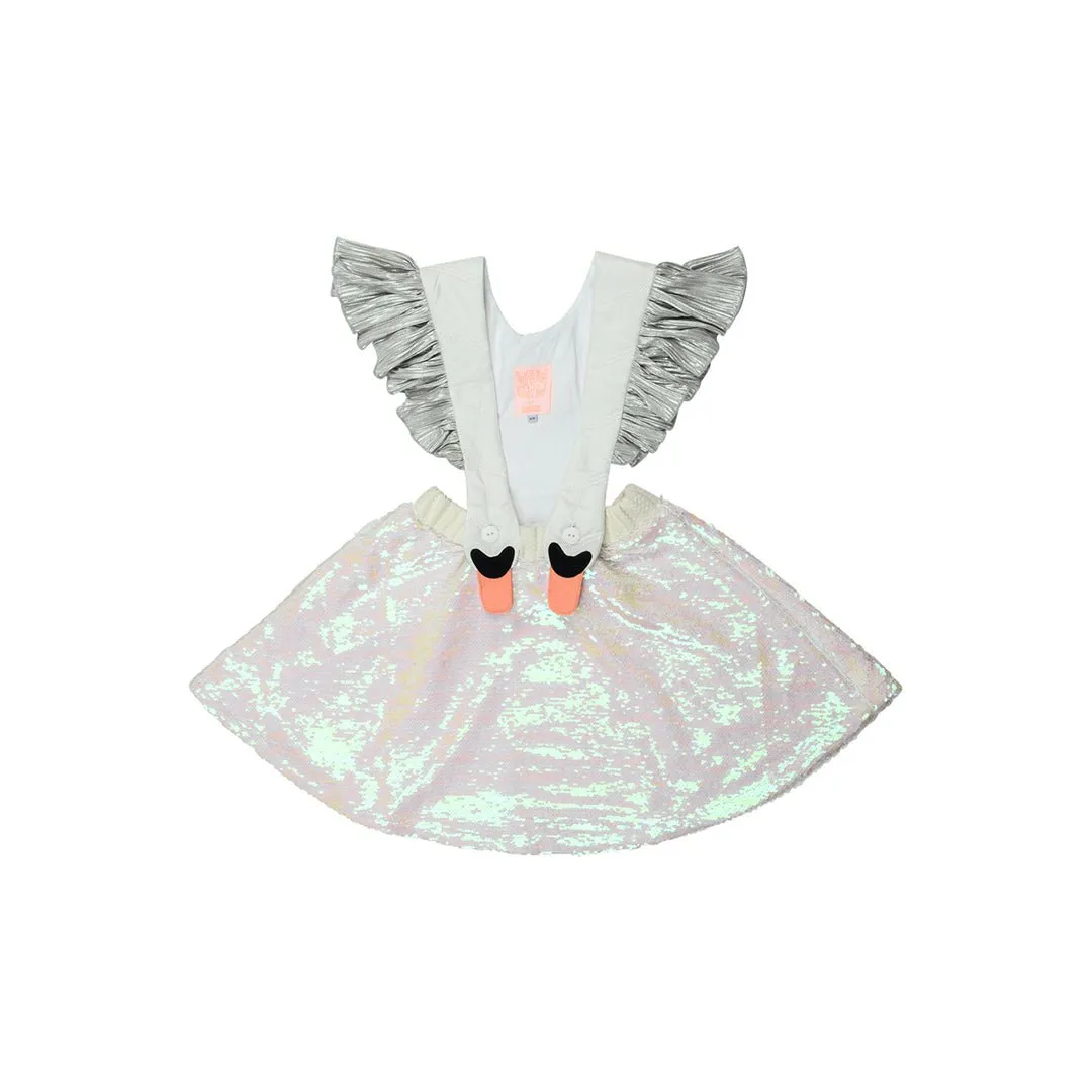 Bird Frill Girl Dress - Enchanting Comfort for Little Fashionistas