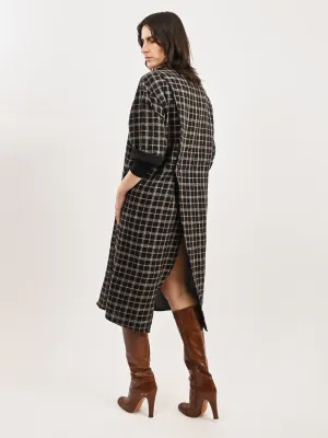 Black Curvy Grid Back X Dress