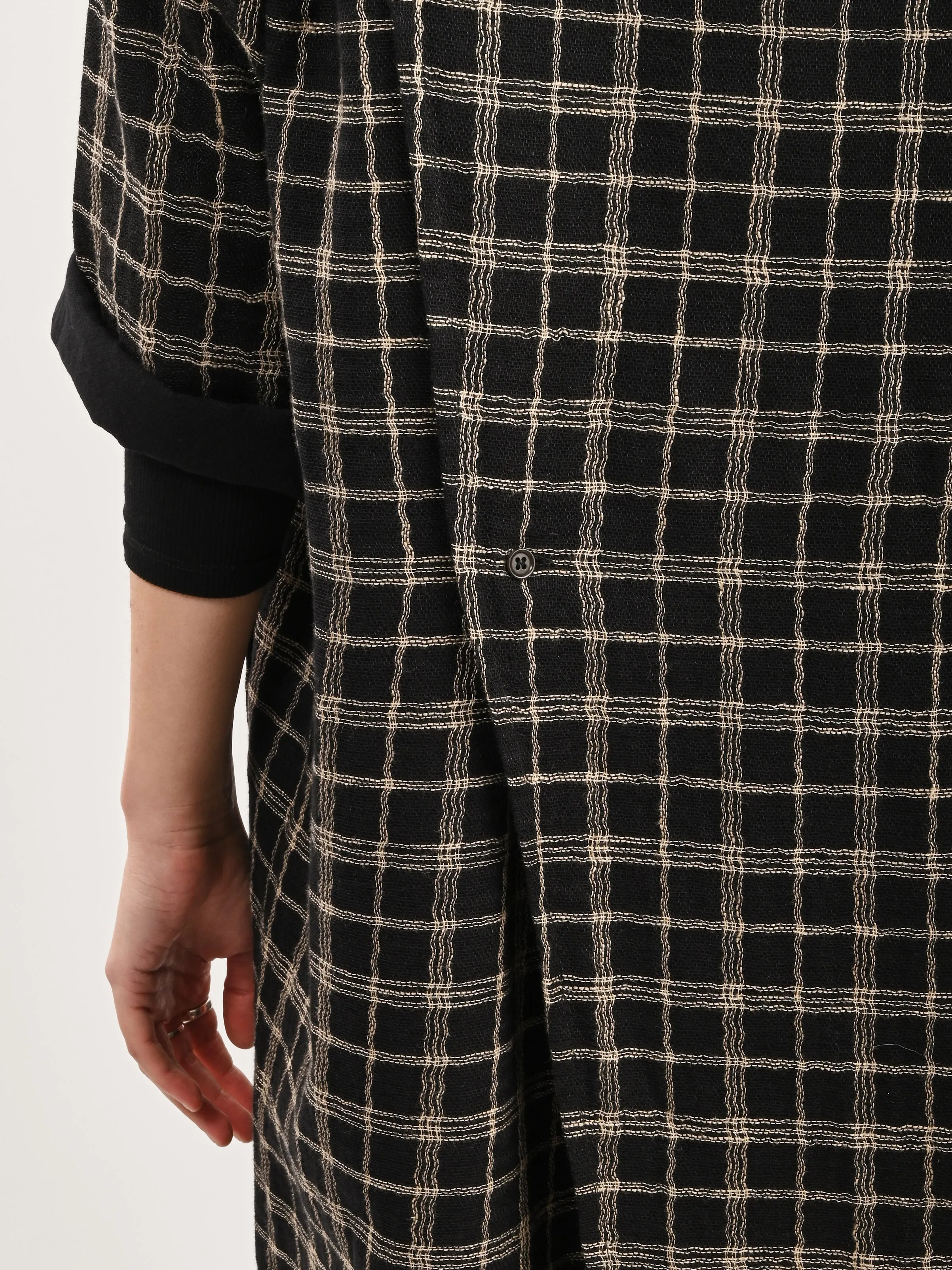 Black Curvy Grid Back X Dress