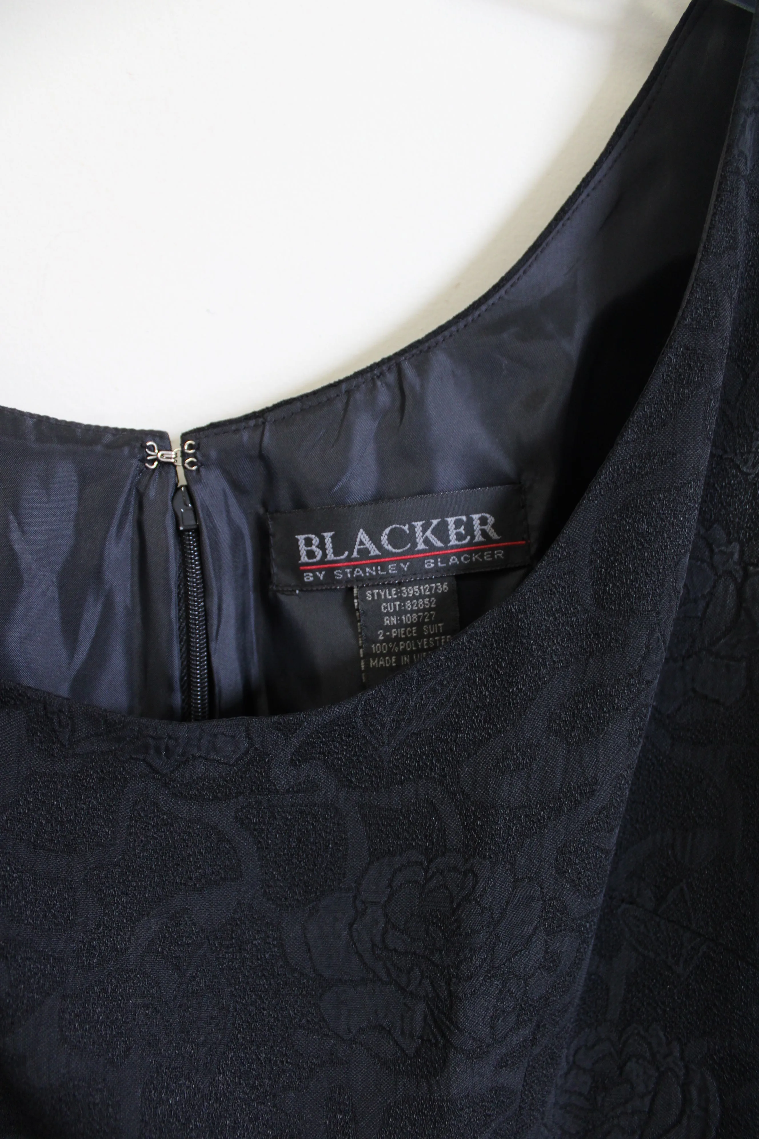Blacker By Stanley Blacker Vintage Floral Black Dress | 10