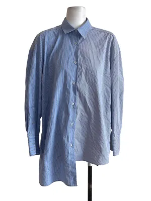 Blue Irregular Stripes Formal Top