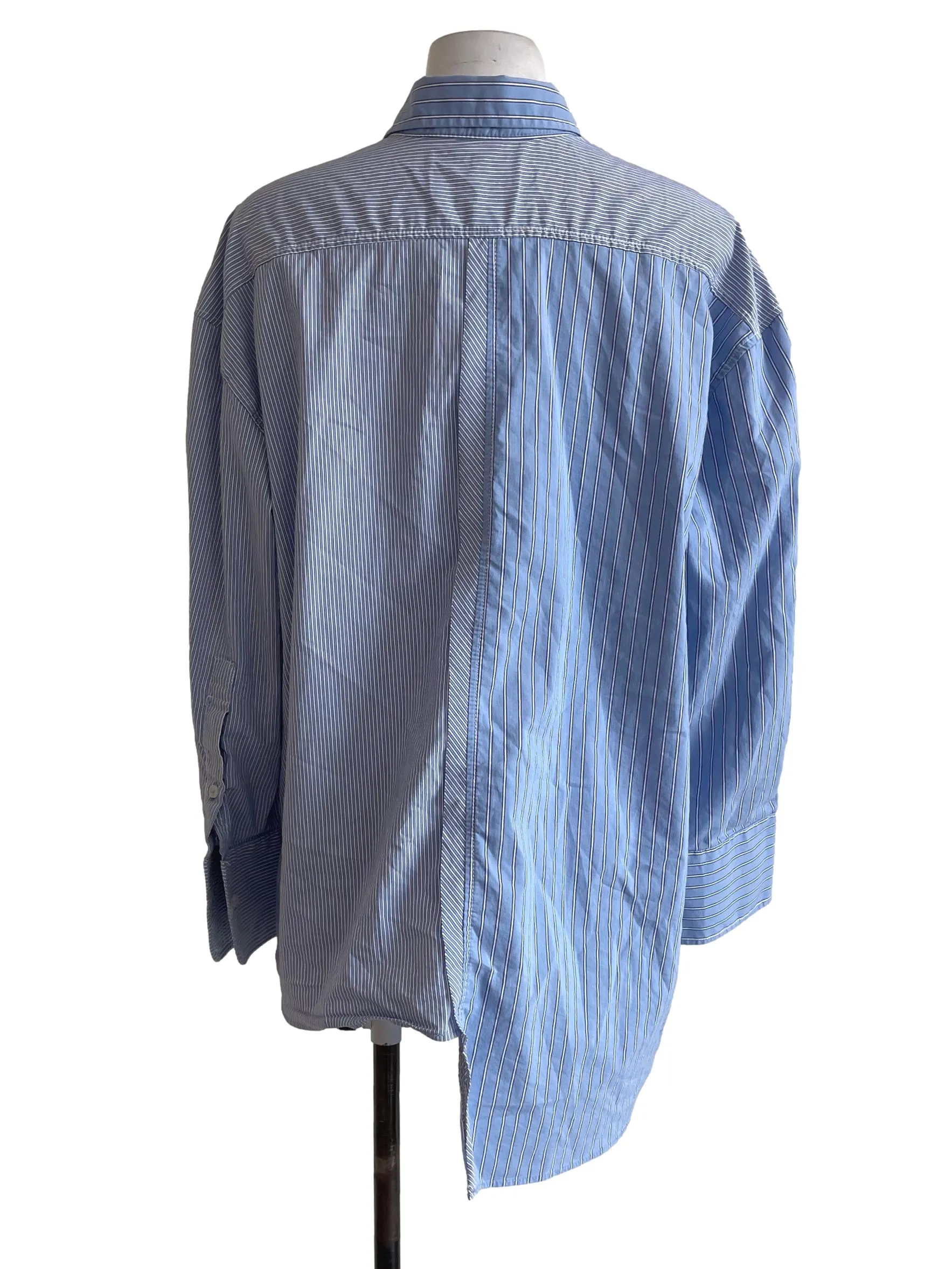 Blue Irregular Stripes Formal Top