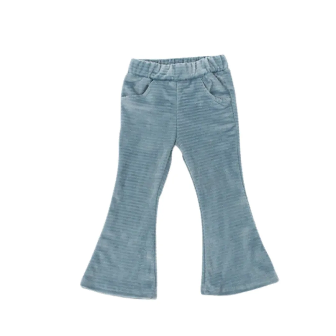 Blue Velour Corduroy Bell Bottoms