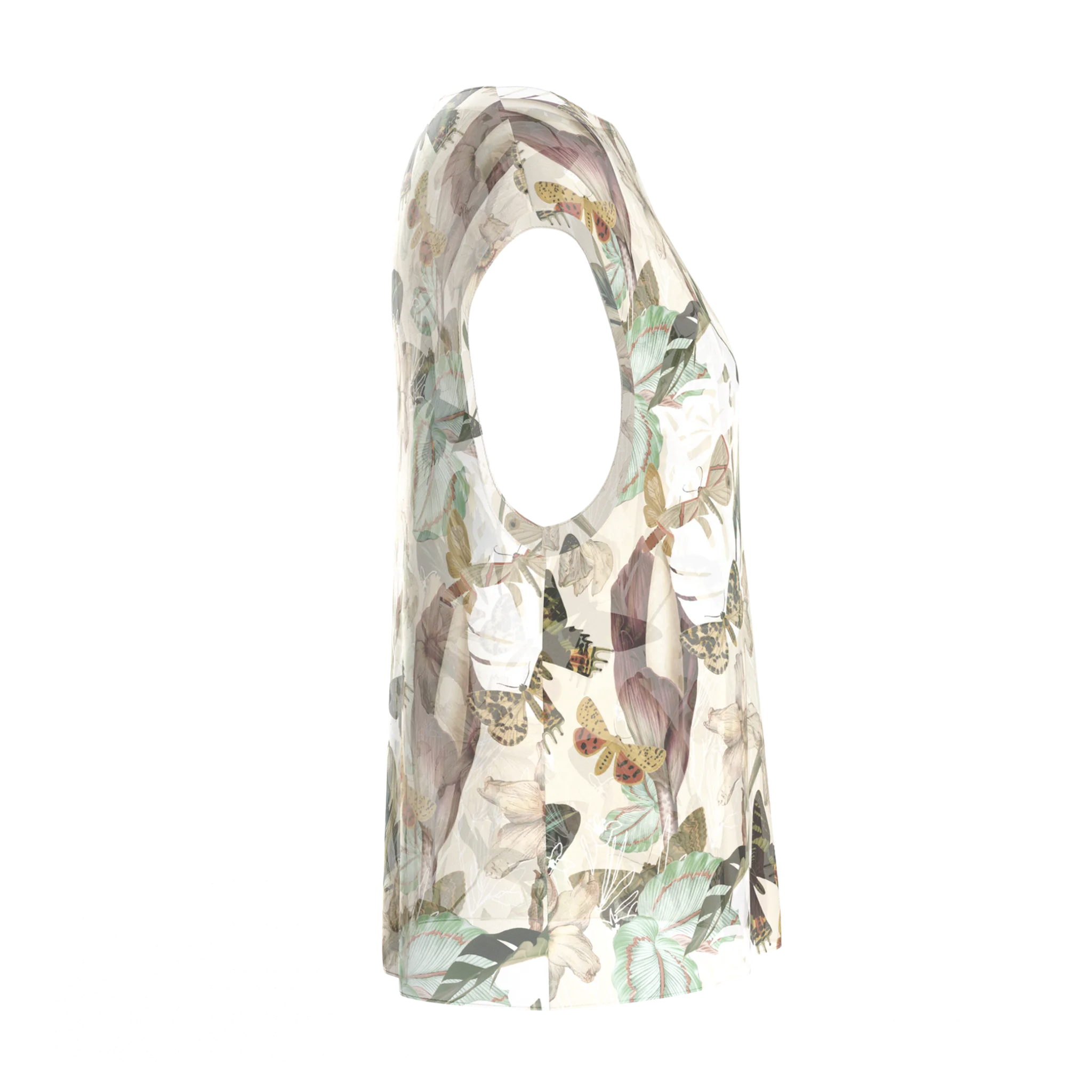 Boat Neck Butterflies Blouse