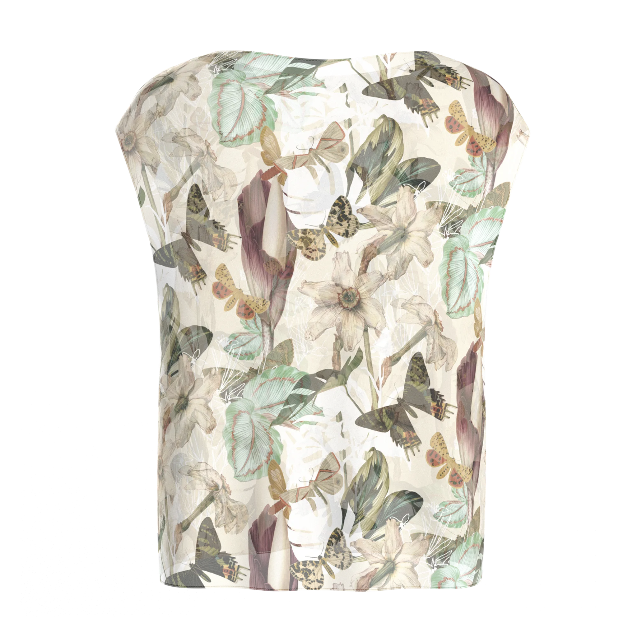 Boat Neck Butterflies Blouse