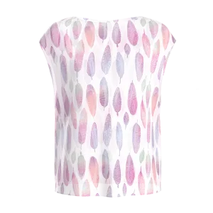 Boat Neck Feathers Blouse
