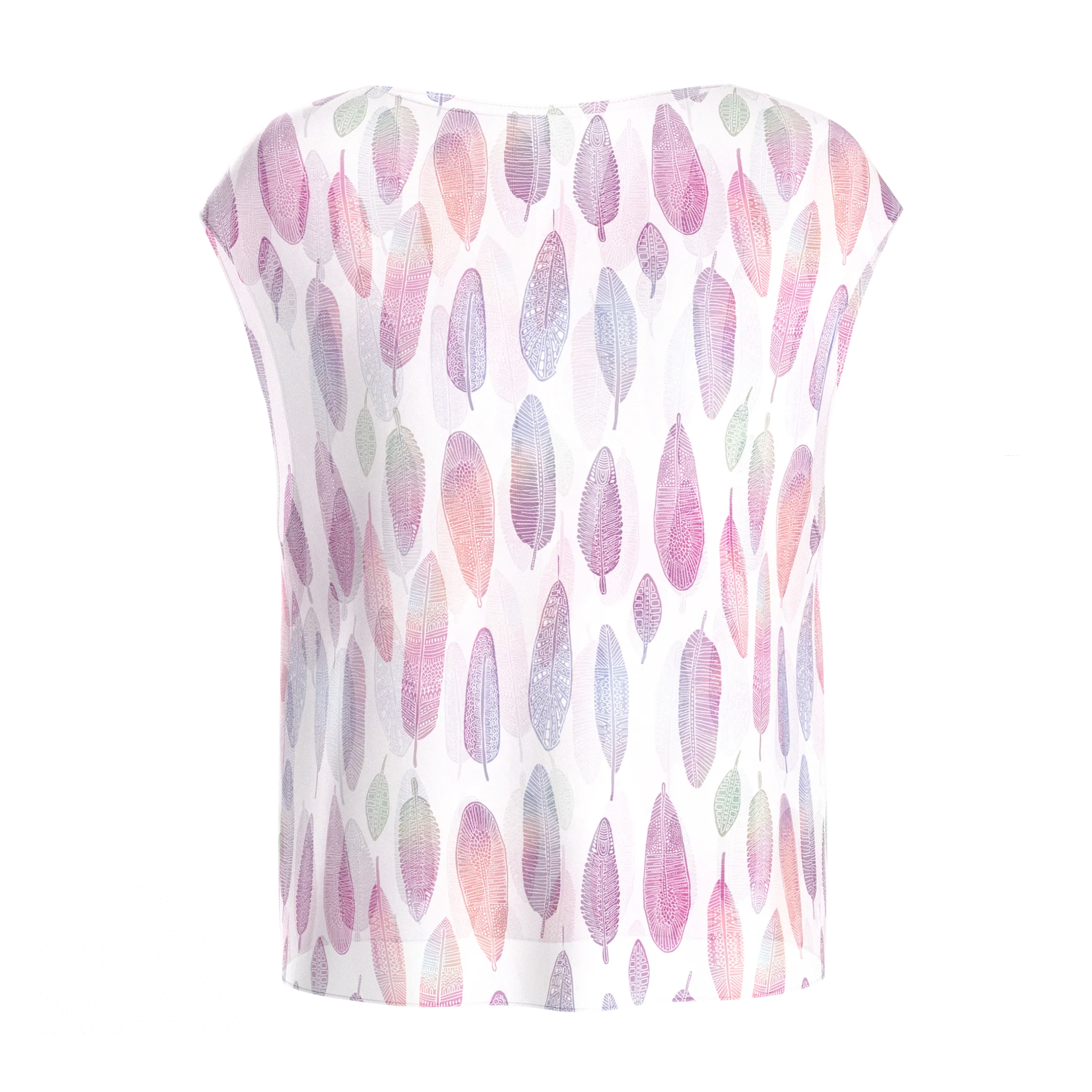 Boat Neck Feathers Blouse