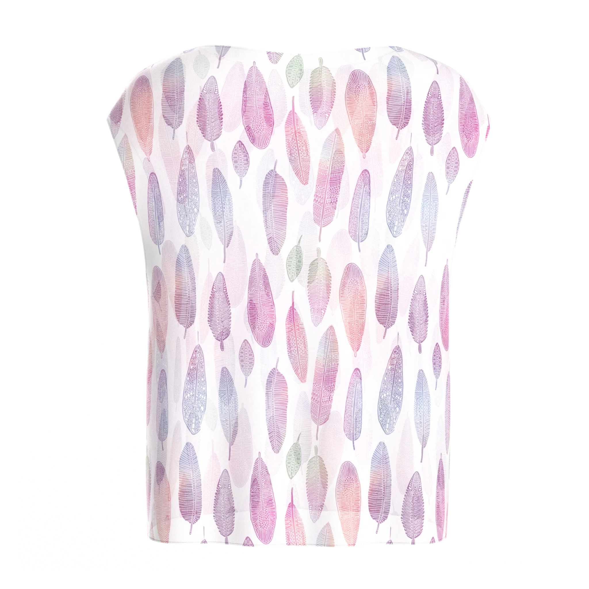 Boat Neck Feathers Blouse