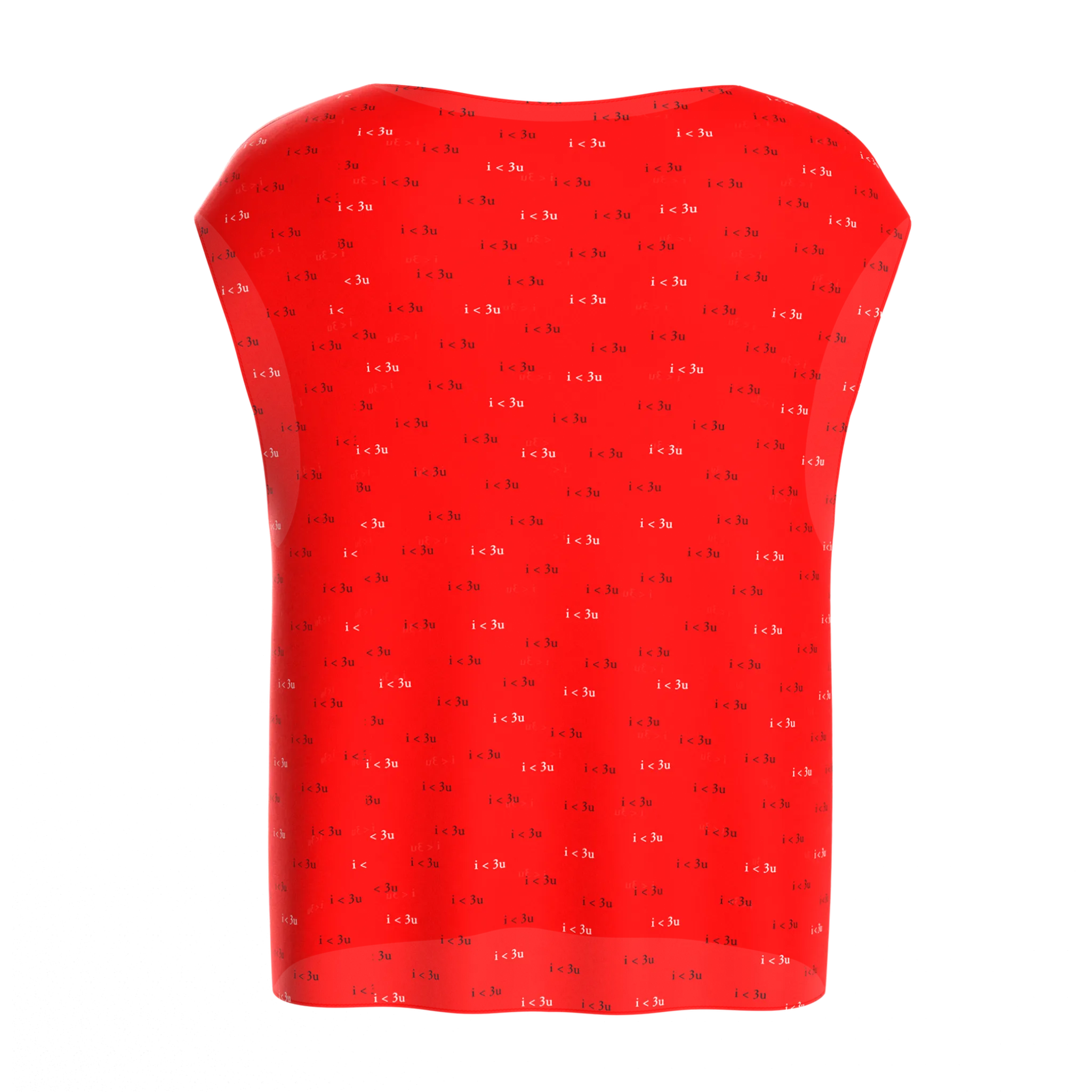 Boat Neck I Love You Red Blouse